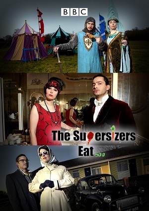 Постер к hd онлайн сериалу: Отчаянные дегустаторы отправляются.../The Supersizers Go... (2007)